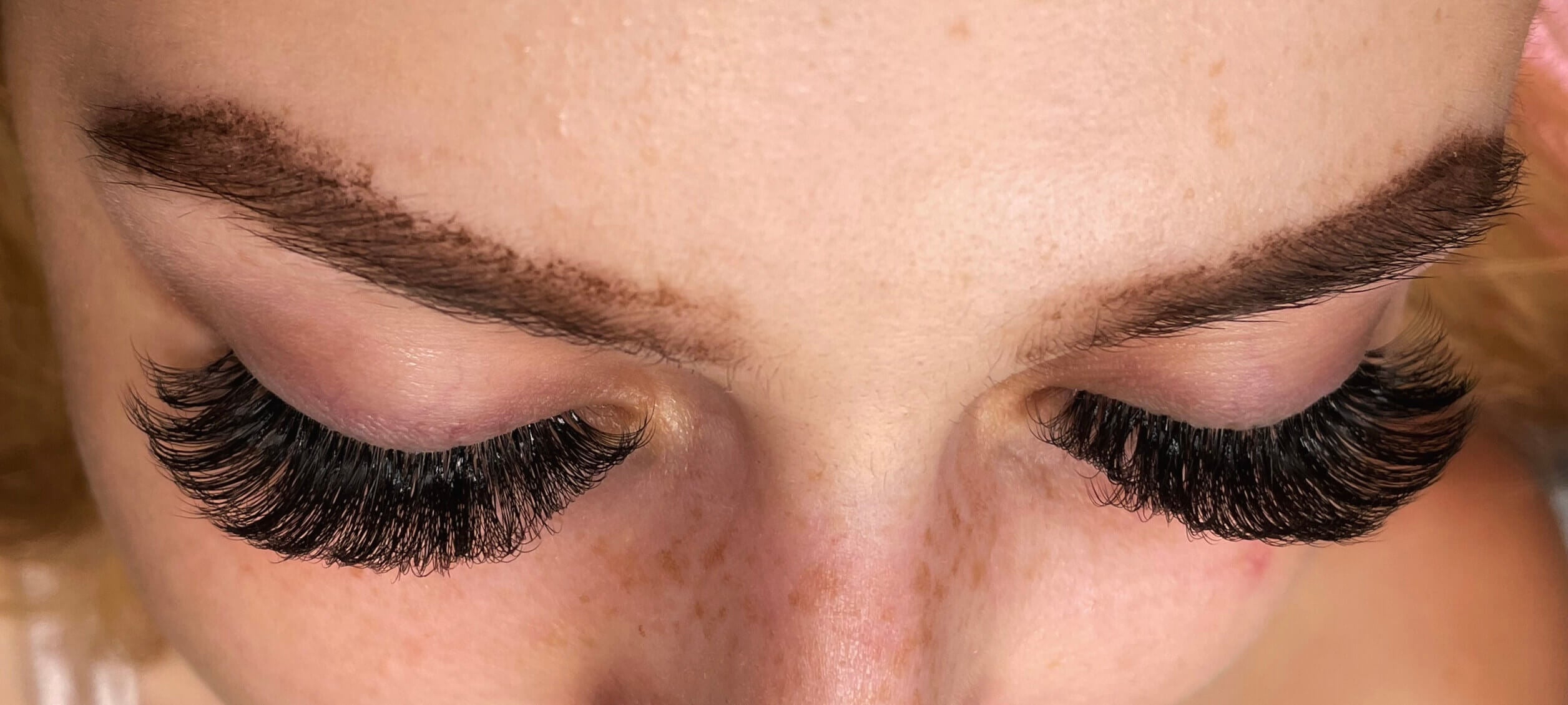 Wispy Lashes on Client